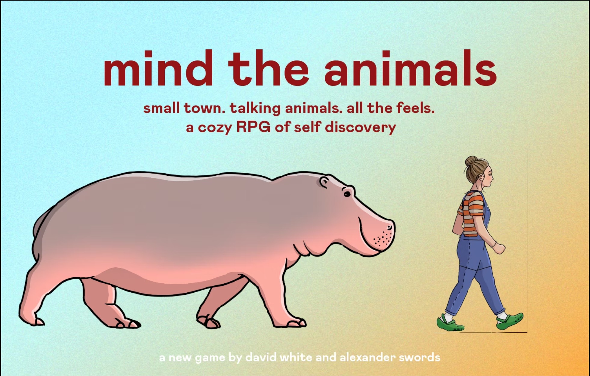 Mind the Animals artwork featuring Emmalouise the hippo and Dawn